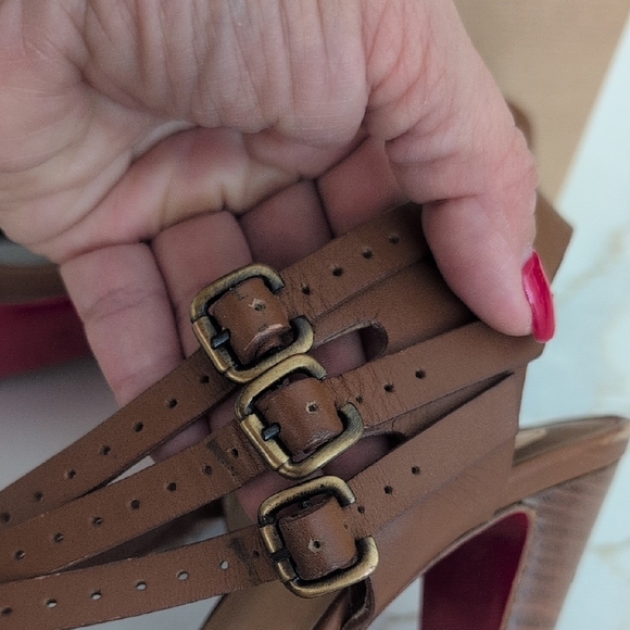 Christian Louboutin Brown Strappy Heels - Picture 10 of 11